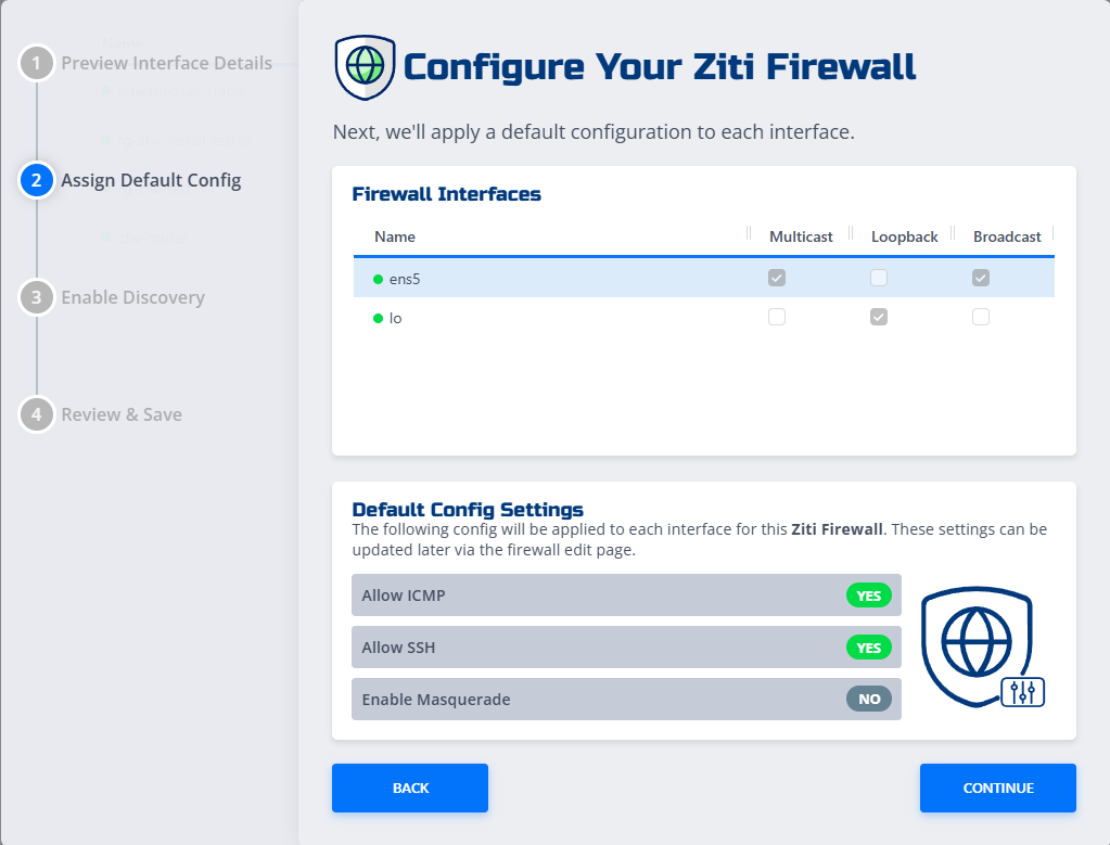 Firewall configuration options